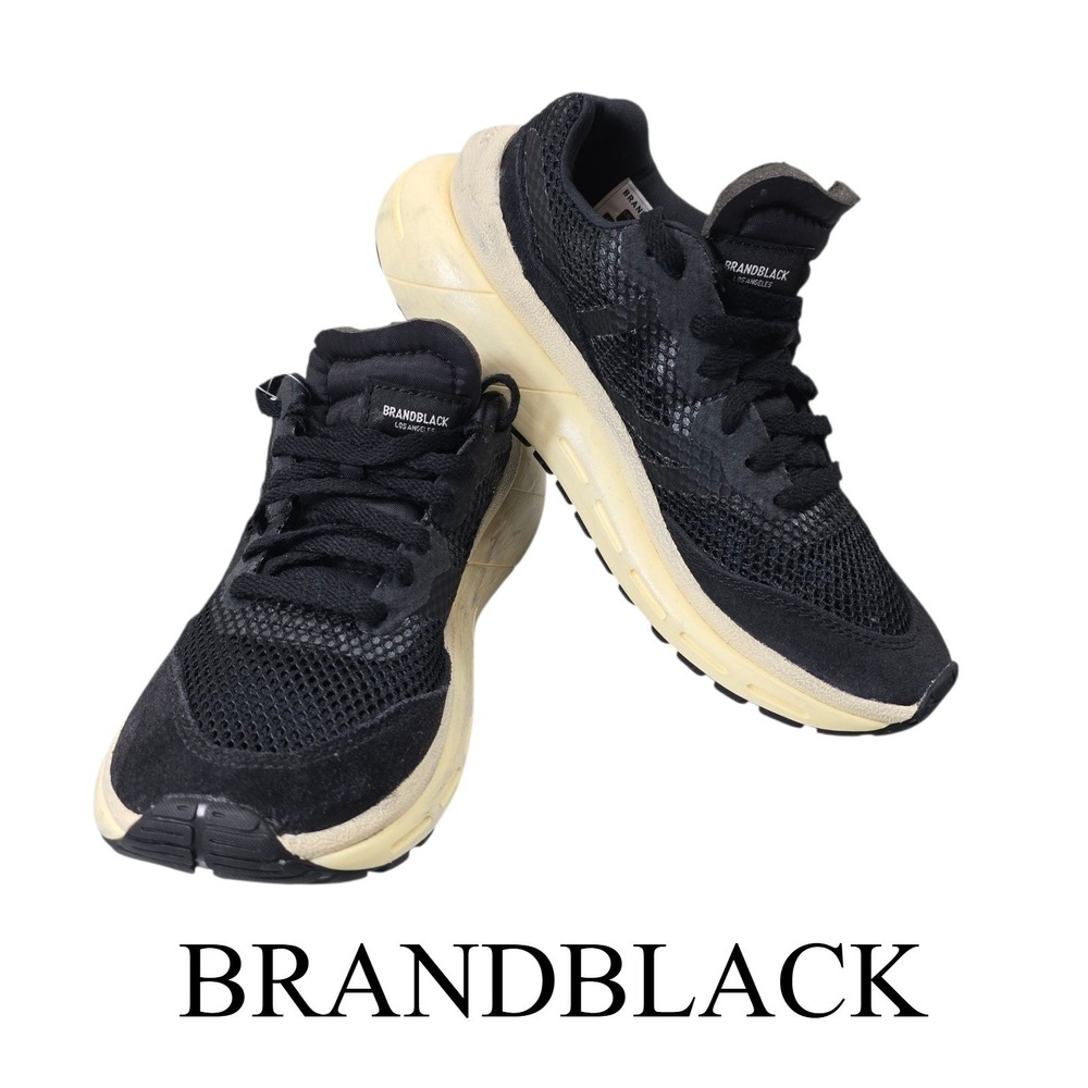 Brandblack Sneakers Women 6.5 Black Mesh Suede Vibram Trail Running Luxury‎